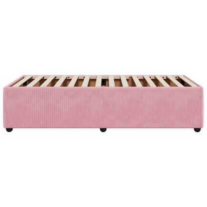 Estrutura de cama 90x200 cm veludo rosa