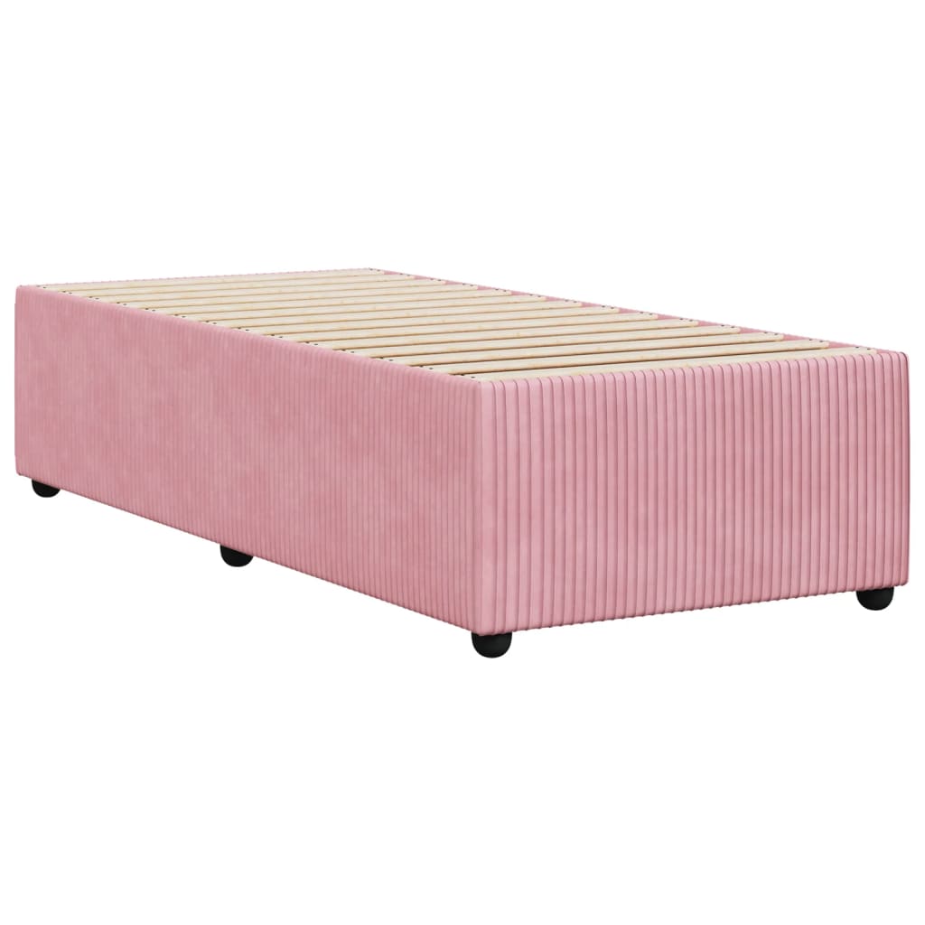 Estrutura de cama 90x200 cm veludo rosa