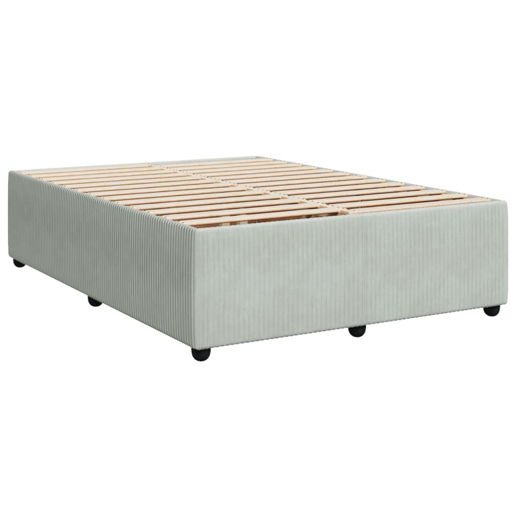 Estrutura de cama sem colchão 140x190 cm veludo cinzento-claro