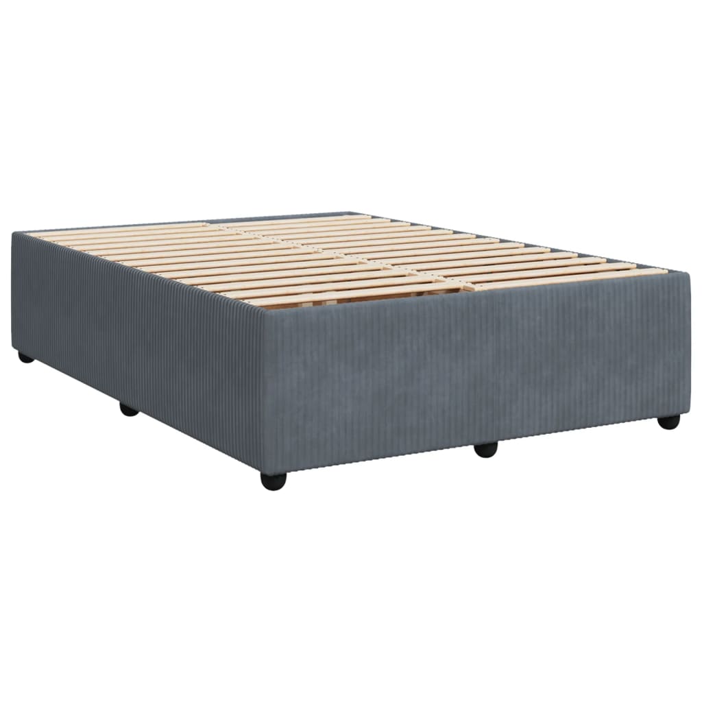 Estrutura de cama sem colchão 140x190 cm veludo cinzento-escuro