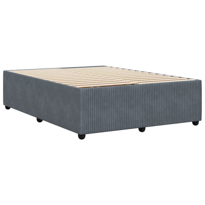 Estrutura de cama sem colchão 140x190 cm veludo cinzento-escuro