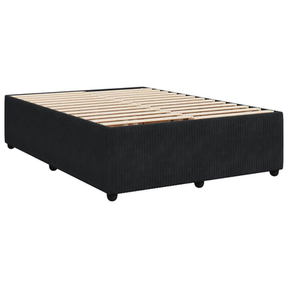 Estrutura de cama sem colchão 140x190 cm veludo preto