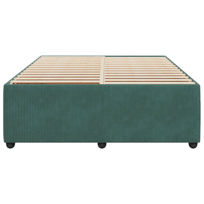 Estrutura de cama sem colchão 140x190 cm veludo verde-escuro