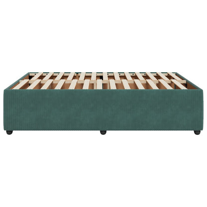 Estrutura de cama sem colchão 140x190 cm veludo verde-escuro