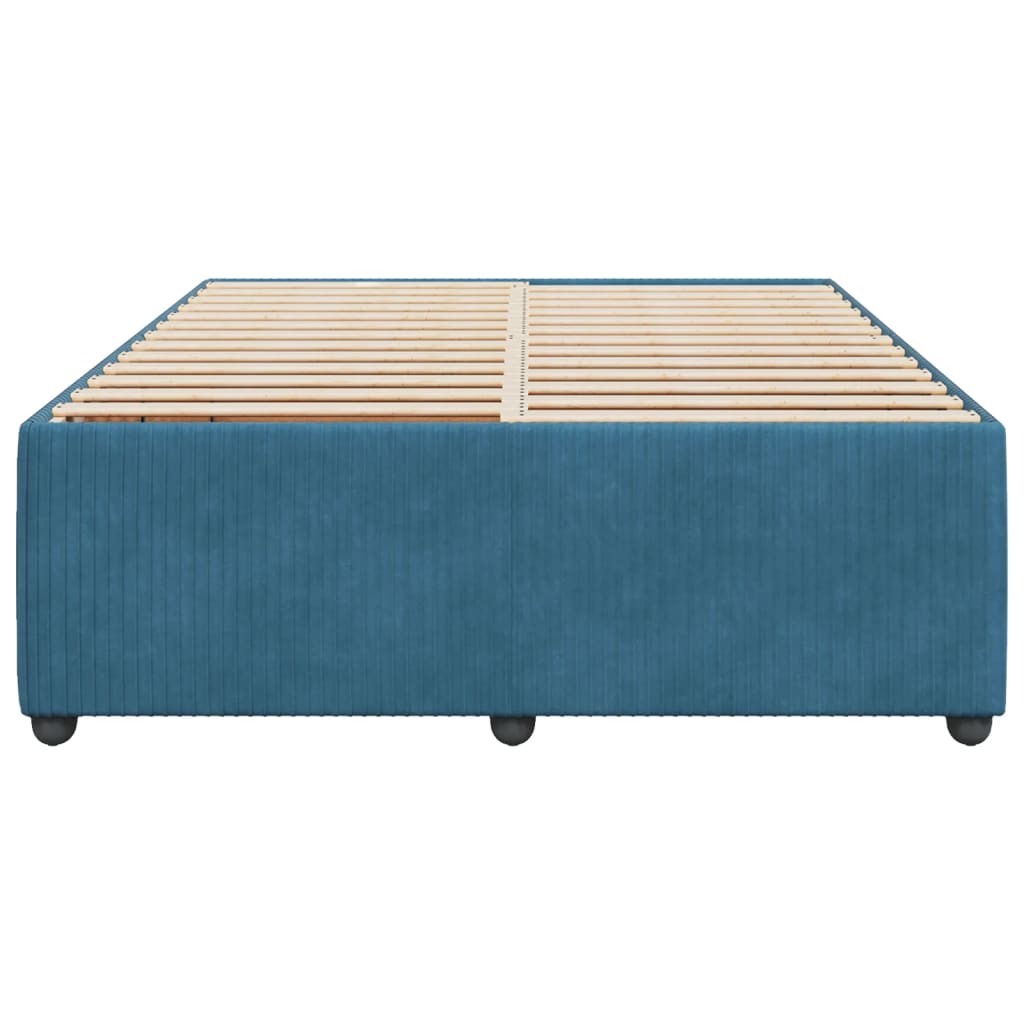 Estrutura de cama 140x190 cm veludo azul