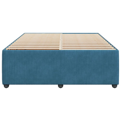 Estrutura de cama 140x190 cm veludo azul