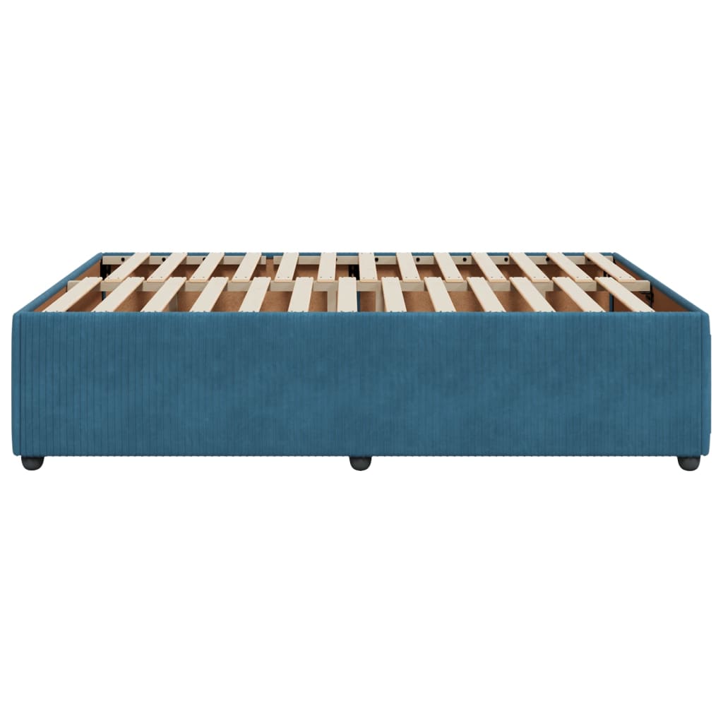 Estrutura de cama 140x190 cm veludo azul