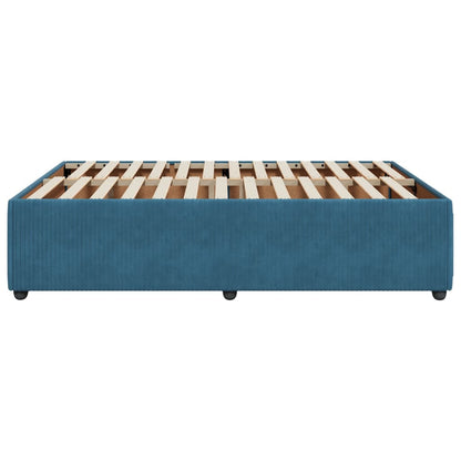 Estrutura de cama 140x190 cm veludo azul