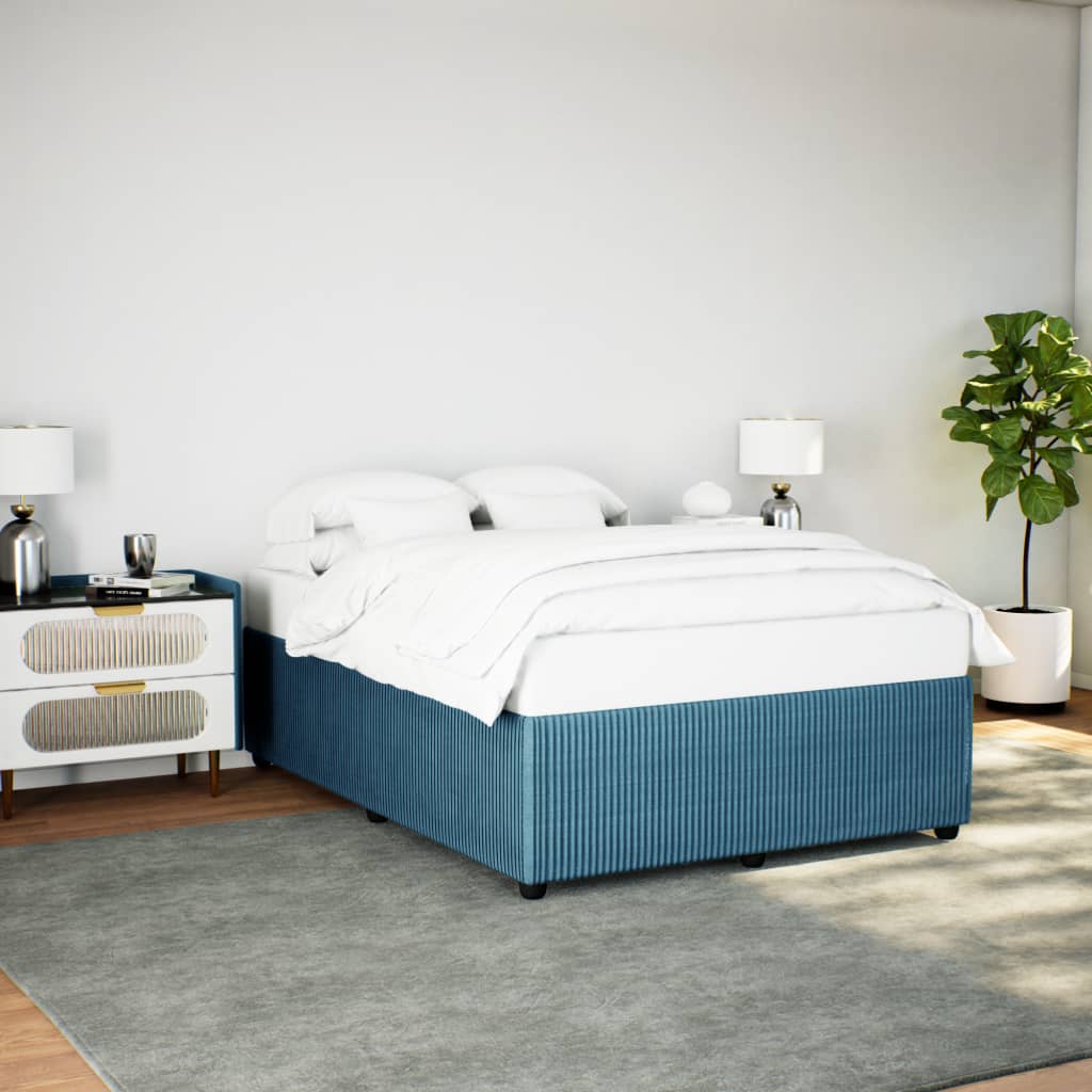 Estrutura de cama 140x190 cm veludo azul