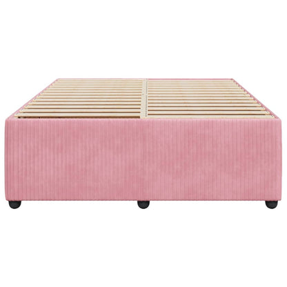 Estrutura de cama 140x190 cm veludo rosa