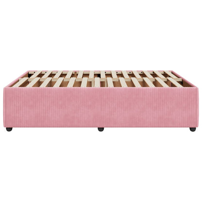 Estrutura de cama 140x190 cm veludo rosa