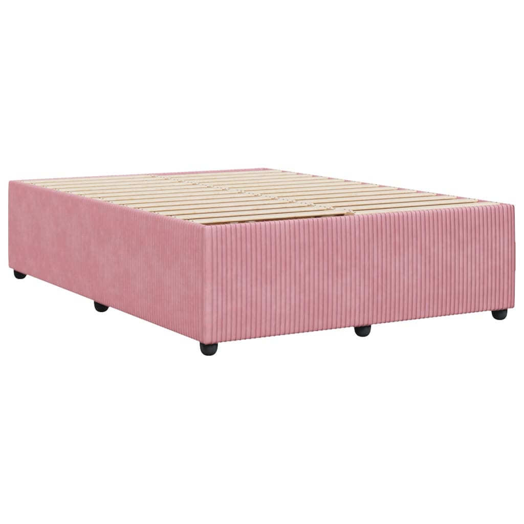 Estrutura de cama 140x190 cm veludo rosa