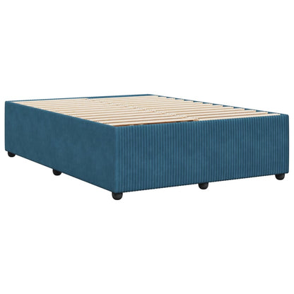 Estrutura de cama 140x200 cm veludo azul