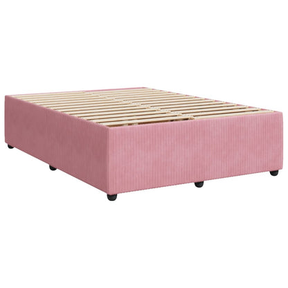 Estrutura de cama 140x200 cm veludo rosa