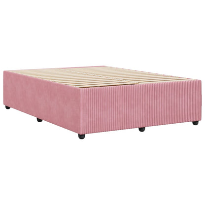 Estrutura de cama 140x200 cm veludo rosa