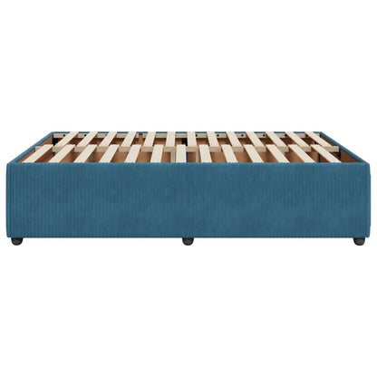 Estrutura de cama 160x200 cm veludo azul