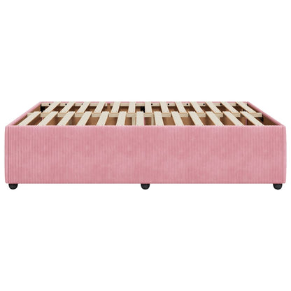 Estrutura de cama 160x200 cm veludo rosa