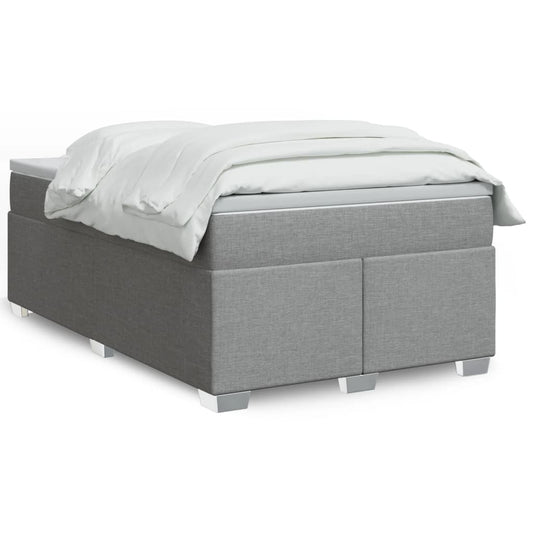 Cama boxspring com colchão 120x190 cm tecido cinzento-claro