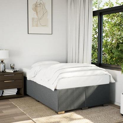 Cama boxspring com colchão 120x190 cm tecido cinzento-escuro