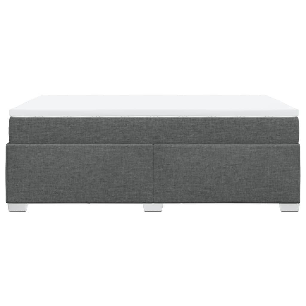 Cama boxspring com colchão 120x190 cm tecido cinzento-escuro