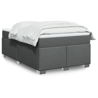 Cama boxspring com colchão 120x190 cm tecido cinzento-escuro