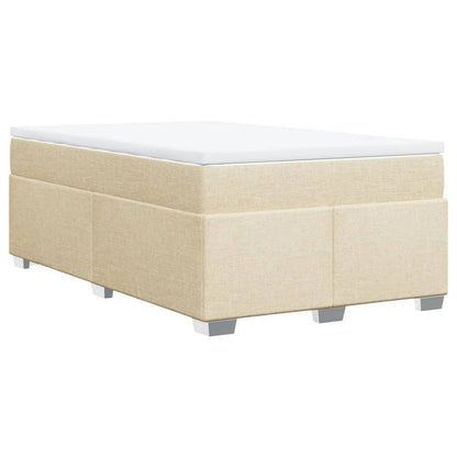 Cama boxspring com colchão 120x190 cm tecido cor creme