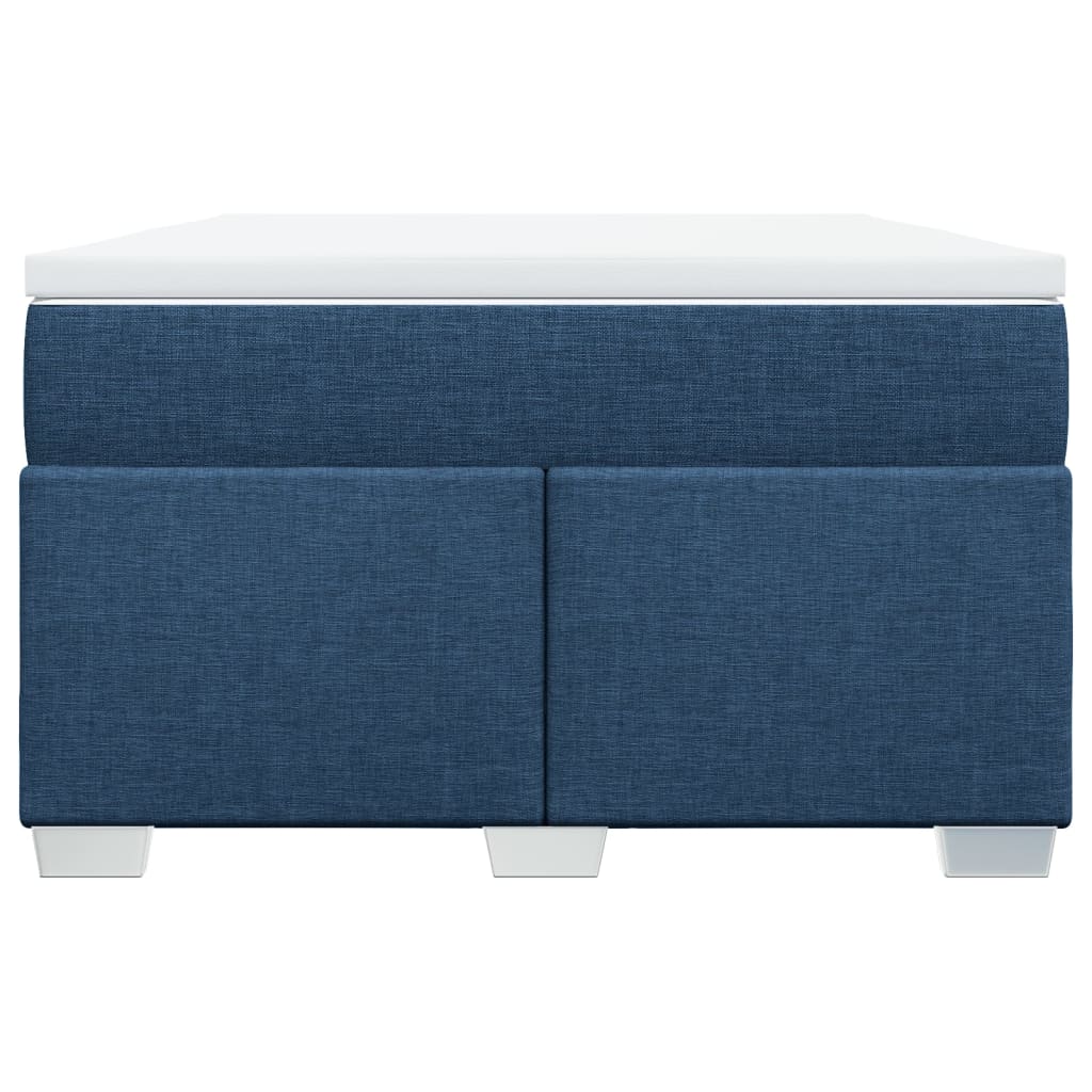 Cama boxspring com colchão 120x190 cm tecido azul