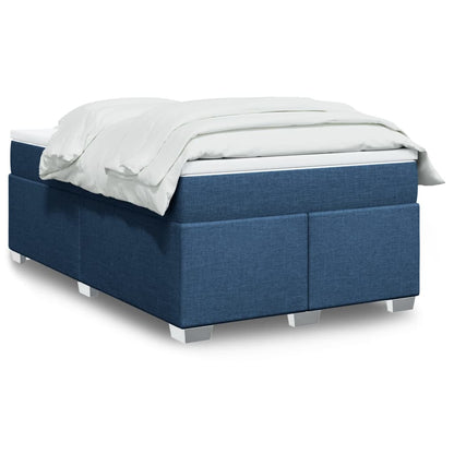 Cama boxspring com colchão 120x190 cm tecido azul