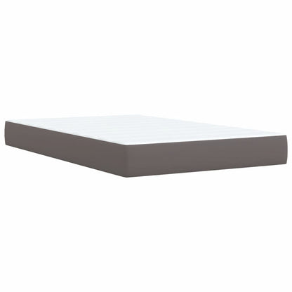 Cama boxspring com colchão 120x190 cm couro artificial cinzento