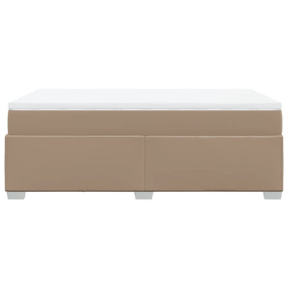 Cama boxspring c/ colchão 120x190cm couro artificial cappuccino