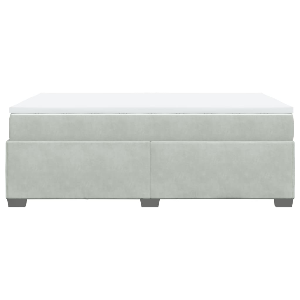 Cama boxspring com colchão 120x190 cm veludo cinzento-claro