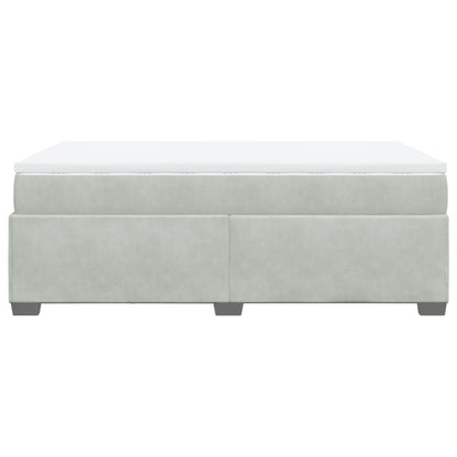 Cama boxspring com colchão 120x190 cm veludo cinzento-claro