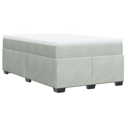 Cama boxspring com colchão 120x190 cm veludo cinzento-claro