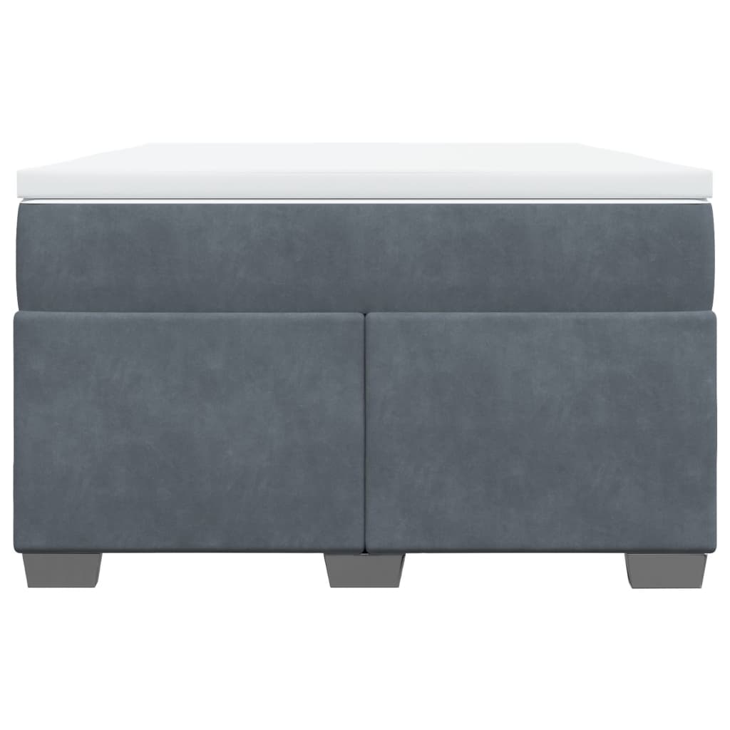 Cama boxspring com colchão 120x190 cm veludo cinzento-escuro