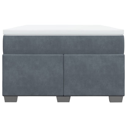 Cama boxspring com colchão 120x190 cm veludo cinzento-escuro