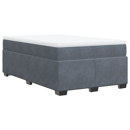 Cama boxspring com colchão 120x190 cm veludo cinzento-escuro