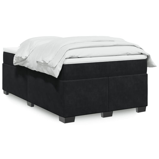 Cama boxspring com colchão 120x190 cm veludo preto