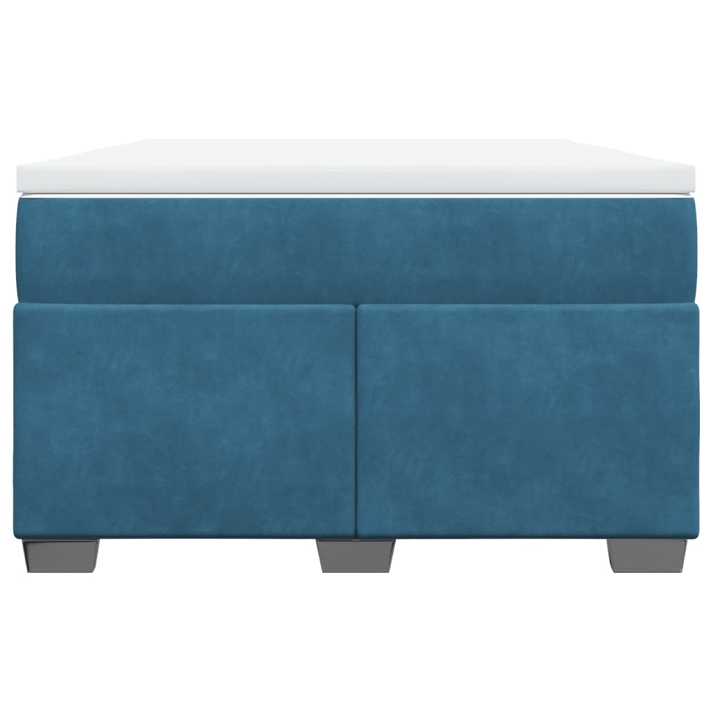 Cama boxspring com colchão 120x190 cm veludo azul-escuro