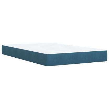 Cama boxspring com colchão 120x190 cm veludo azul-escuro