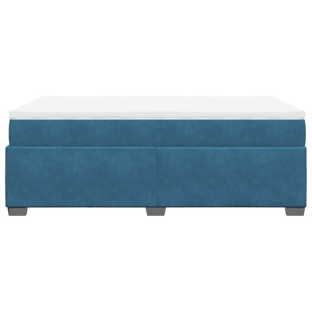 Cama boxspring com colchão 120x190 cm veludo azul-escuro