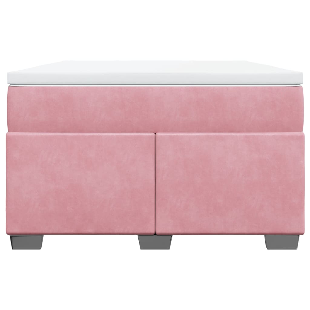 Cama boxspring com colchão 120x190 cm veludo rosa