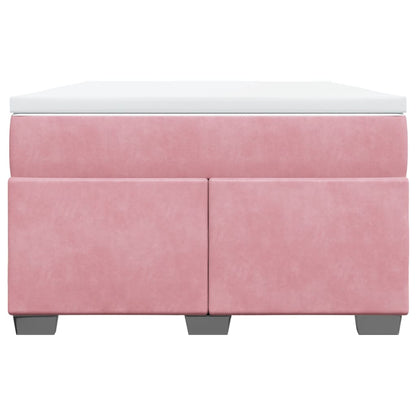 Cama boxspring com colchão 120x190 cm veludo rosa