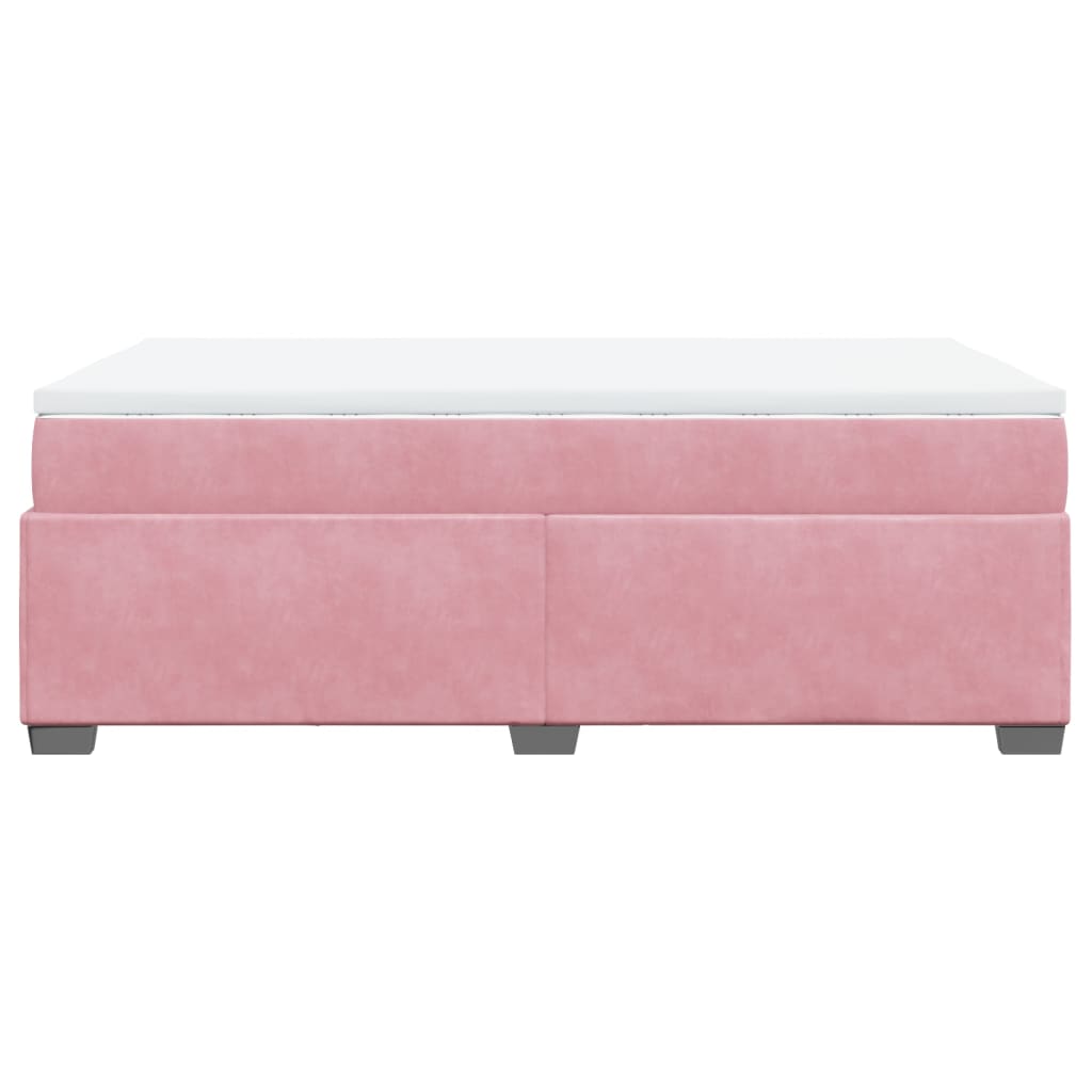 Cama boxspring com colchão 120x190 cm veludo rosa