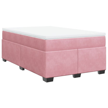 Cama boxspring com colchão 120x190 cm veludo rosa