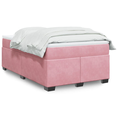 Cama boxspring com colchão 120x190 cm veludo rosa