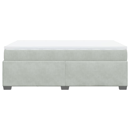 Cama boxspring c/ colchão 120x200 cm veludo cinzento-claro