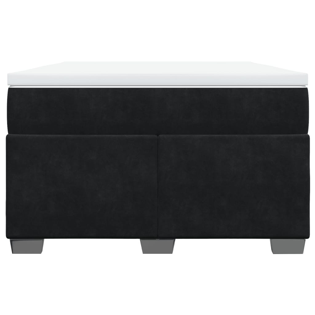 Cama boxspring com colchão 120x200 cm veludo preto