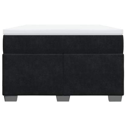 Cama boxspring com colchão 120x200 cm veludo preto