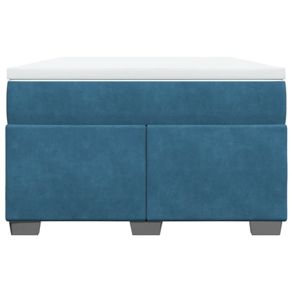 Cama boxspring com colchão 120x200 cm veludo azul-escuro