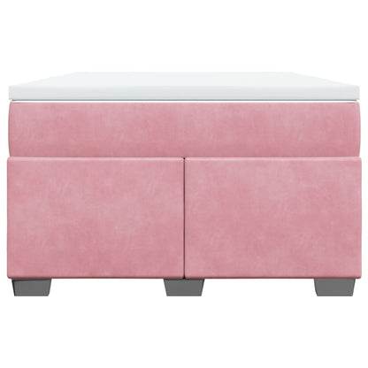 Cama boxspring com colchão 120x200 cm veludo rosa